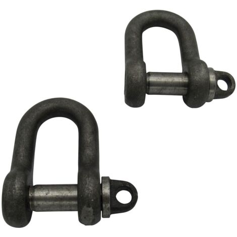 X2 0.5 Ton Self Colour Large Dee Shackles With Screw Pin - 500KG D High Tensile Lifting Towing