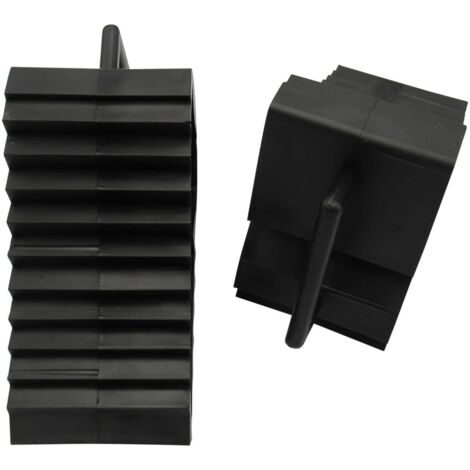 X2 Black Wheel Chocks with Handle - Tyre Caravan Truck Motorhome Car