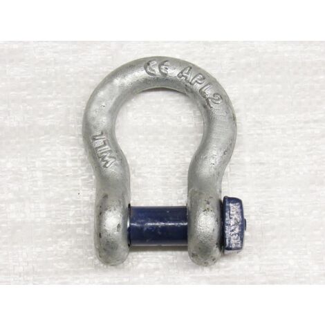 3.25 Ton Galvanised Bow Shackle With Square Head - 3250KGS Marine Boat Trawler Tested Certified (1/2)