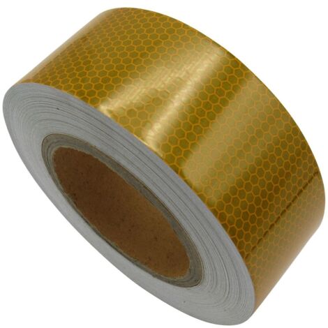 Hi Viz Reflective Tape Yellow (25M X 50MM Sticky Adhesive High Vis Warning)