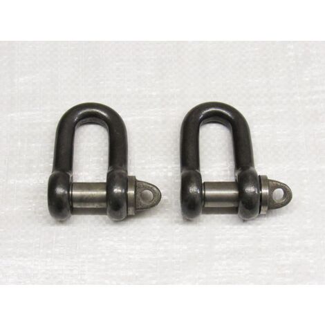 X2 1 Ton Self Colour Screw Pin Small Dee Shackles - 1000KG D Lifting Towing Tested Certified