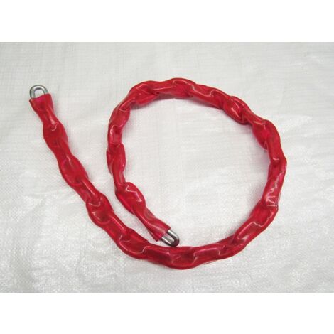 6MM X 1200MM Security Chain - Red Sheath Hardened Anti Theft Bike Gate Metre