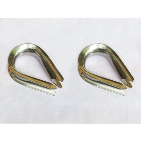 Stainless Steel Wire Rope Thimbles 24MM x2  (Marine Webbing Boat Cable Loop) (1/2)