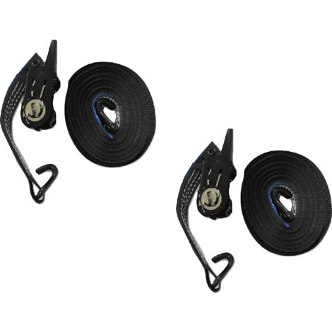 25MM Black Ratchet Straps 10M with J Hook x2 - 0.8 Ton Tie Down Trailer Cargo Truck (1/5)