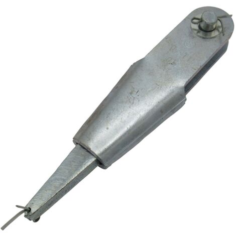 9MM-11MM Zinc Plated Rope Socket With Wedge And Pin - Termination Wire Jaw