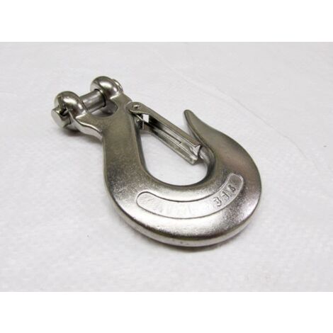 Clevis Slip Hook with Safety Latch Stainless Steel 12MM (Spring Loaded Sling Catch Chain) (1/2)