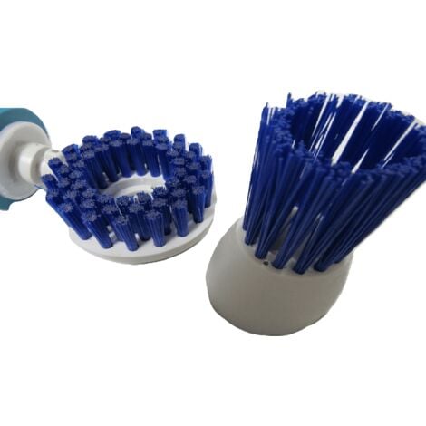 Electric Cleaning Brush with 4 Heads  (Kitchen Floor Tile Hand Tool Cordless Rechargable Scrubber)
