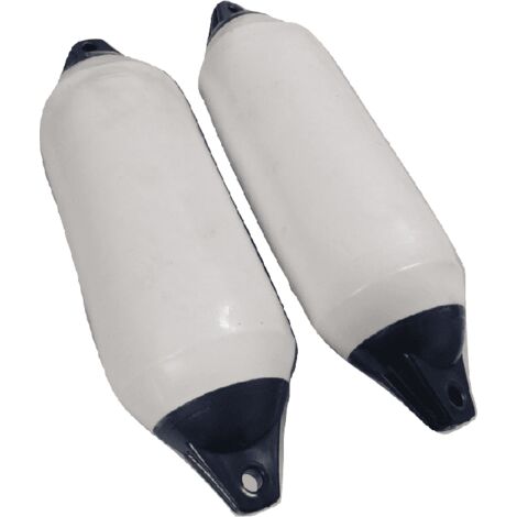 2 x Castro 15CM White Inflatable Fenders - Bumper Protection Hull Vessel Buoy