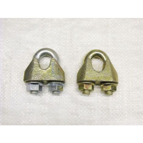 x2 26MM DIN1142 Wire Rope Grips Zinc Plated - Cable Clamp Fixing Bulldog Lifting