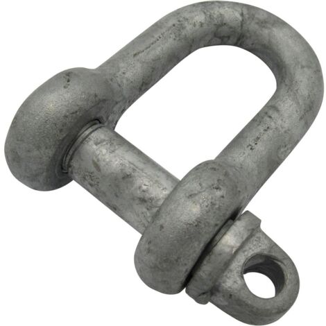 3.75 Ton Galvanised Large Dee Shackle With Screw Pin - 3750KG Galv Lifting Tow Tested High Tensile