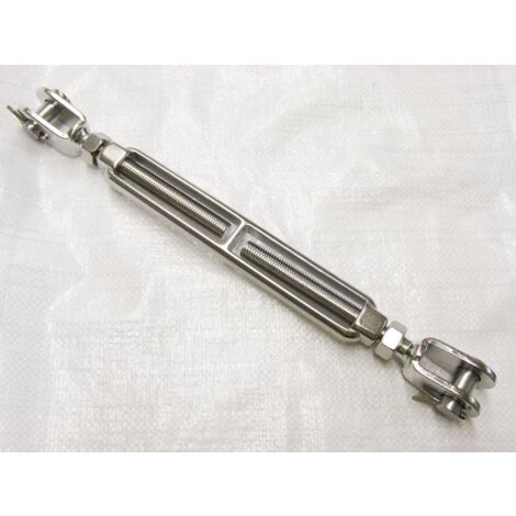 Jaw Jaw Turnbuckle Stainless Steel + Centre Bar M20 (Straining Screw Barrel Open Body Tensioner) (1/2)