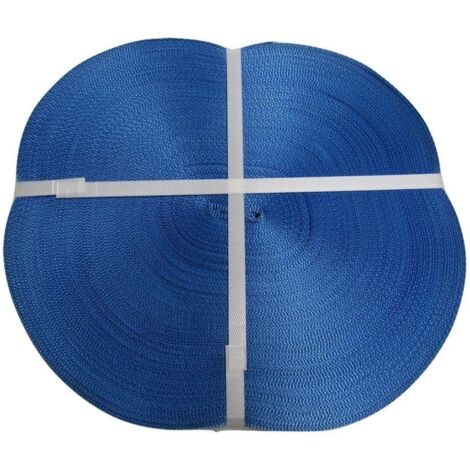 100M Coil of Blue 25MM x 1200KG Polyester Lashing Webbing -  100 Metre Straps Tie Down Belt Ratchet (1/5)