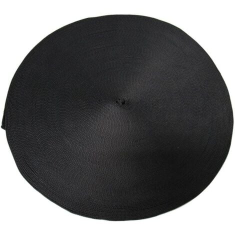 100M Coil of Black 25MM x 1200KG Polyester Lashing Webbing - 100 Metre ...