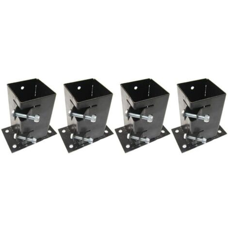 x4 3" Flush Fit Bolt Down Bolt Grip Fence Supports - 75MM Post Holder Like Metpost