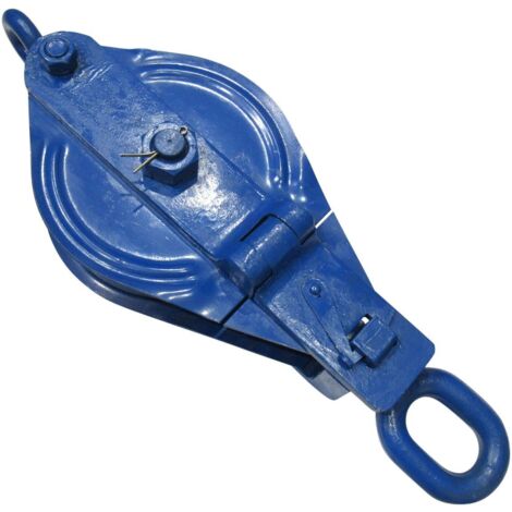 1.5 Ton 125MM Snatch Block With Swivel Eye Blue Painted - 13MM Wire Rope Safety Lifting