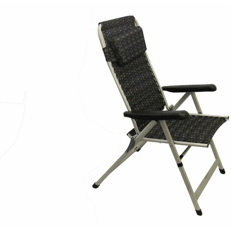 Garden Chair Padded Recliner Folding, Aluminium Reclining Folding Chair With Footrest