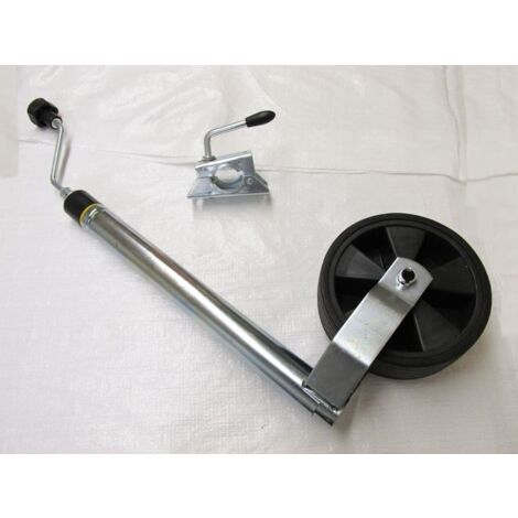 Caravan Jockey Wheel with Nose Weight Gauge 48MM & Clamp (Indicator Handle Trailer Guide)