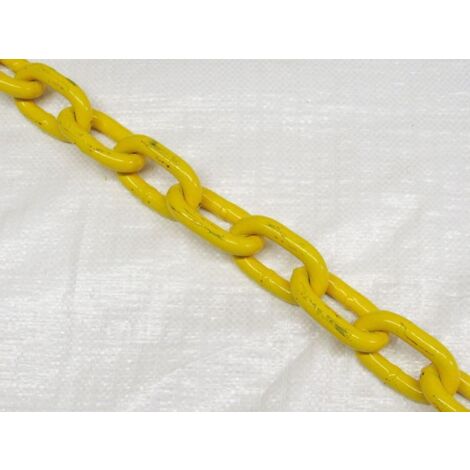 19MM Grade 80 Yellow Painted Mid Link Chain - 45000KG Fishing Trawling Lashing (1/2)