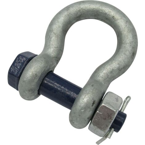 Safety Pin Bow Shackle - 17 Ton Galvanised 42MM 17000KG Omega