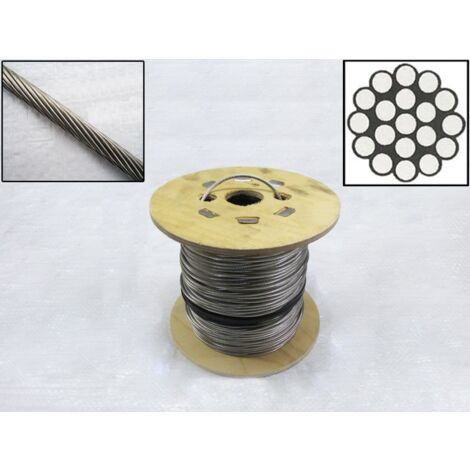Stainless Steel Wire Rope Cable 5MM 1x19 (100M Reel 1 x 19 Rigging Marine)