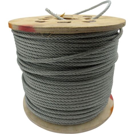 Galvanised Steel Wire Rope Cable 6MM 6x7 (100M Reel 6 x 7 Rigging Marine)