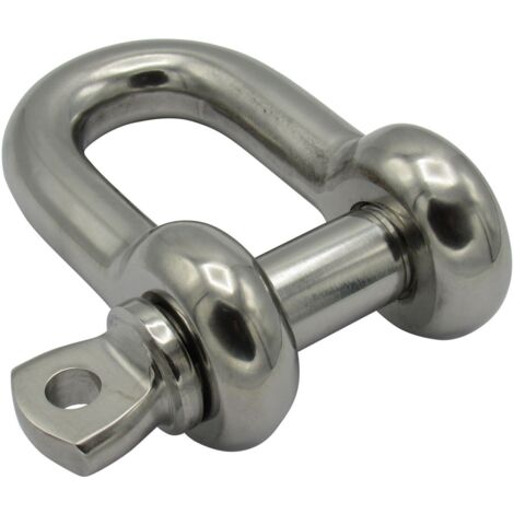 Stainless Steel D Shackle with Screw Pin 1 Ton 10MM x 11MM (Dee Locking) (1/5)