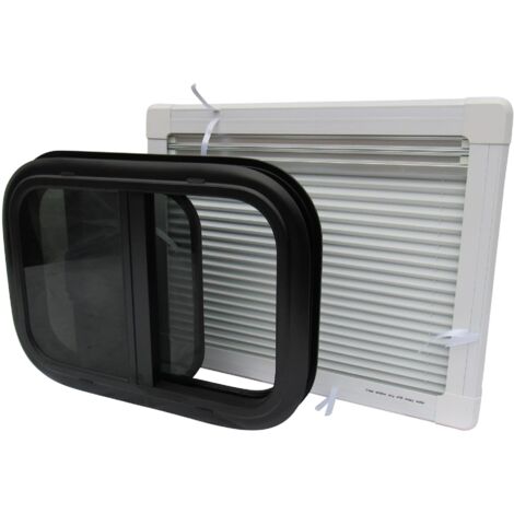 Replacement Caravan Window with Blind 900 x 450mm (Campervan Motorhome RV Horsebox Sliding)