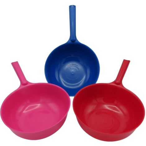 Corn Feed Scoop (Horse Equestrian Long Handle Plastic Animal Red Pink Or Blue)
