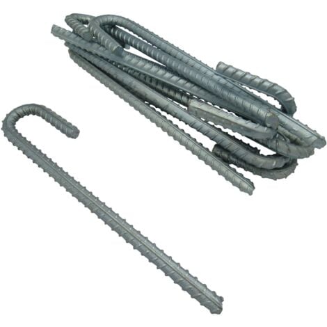 Heavy Duty Tent Pegs X20 (Stakes Spikes Steel Galvanised Hard Standing Ground  Rebar Anchors Camping)