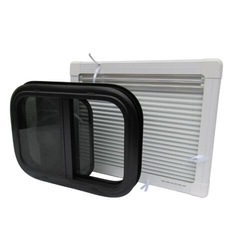 Replacement Caravan Window with Blind 500 x 350mm (Campervan Motorhome RV Horsebox Sliding)