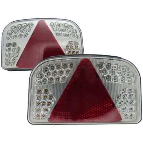 LED Rear Trailer Lights X2 (Tail Towing Lamps Caravan Signal Reverse Boat Marine Stop Car Brakes) (1/4)
