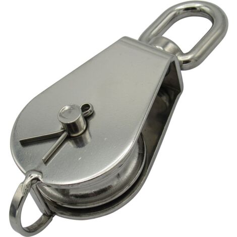 Single Sheave Snatch Block with Swivel Eye 25MM Stainless Steel (Marine Wire Rope Pulley) (1/5)