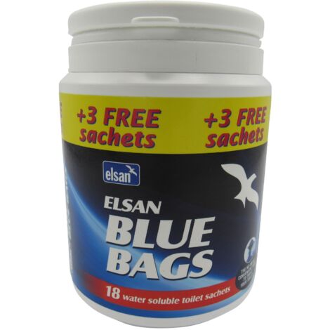 Elsan Blue Bags Toilet Sachets x18 + 3 Free (Waste Water Holding Tank Caravan Motorhome)