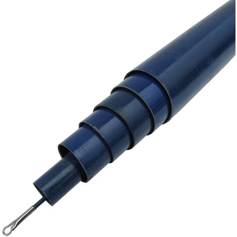 Telescopic Flag Pole Windsock Mast 7M Blue (Fibreglass Extending Retractable Camping Garden Festival)