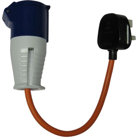 Fly Lead Socket Converter 13A Plug to 16A Socket &x28Cable Caravan RV Motorhome Adaptor&x29 (1/5)