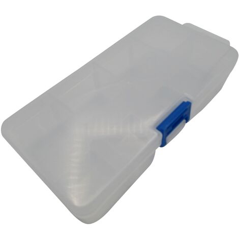 Small Storage Organizer Boxes X5 (Compartments Clear Plastic Container Case Hanging Lid)