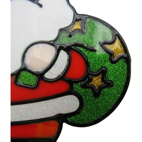 Large Christmas Window Sticker Santa  X3 (Xmas Clings Static Removable)