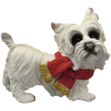 Christmas Yorkshire Terrier Festive Figurine (Xmas Animal Dog Statue Ornament) (1/5)