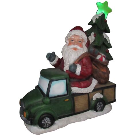 Light Up Santa Truck Christmas Ornament (Xmas Decoration LED Lights Festive Figure) (1/5)