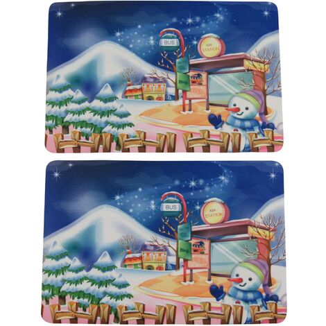 Christmas Indoor Festive Doormat X2 (Xmas Welcome Front Entry Floor Non Slip Mat) (1/4)