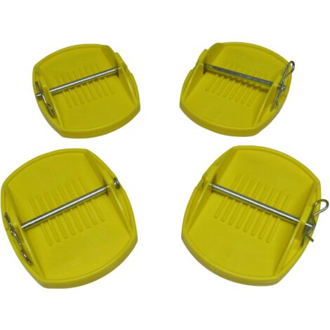 Caravan Jack Pads x4 (Corner Steady Feet Leg Stabiliser Universal Yellow)