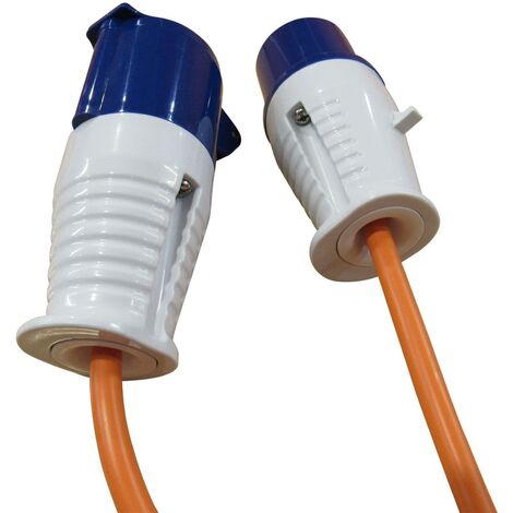 Hook Up Cable with Adaptor 25M x 2.5MM (Heavy Duty Hi Vis Camping Extension Lead)