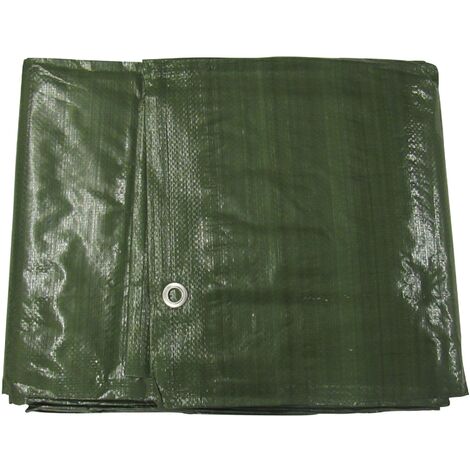 Heavy Duty Tarpaulin Ground Sheet (Waterproof Cover Tarp Eyelets Green) (1/5)