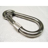 11MM Zinc Plated Carbine Hook With Eyelet - Marine Snap Gate Rope