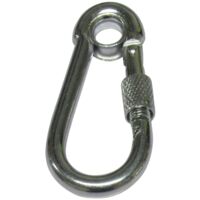 10MM Zinc Plated Carbine Hook With Screw Nut And Eyelet - Marine Secure Gate Rope Karabina BZP