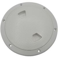 6" ABS White Plastic Deck Inspection Hatch - Round Cover Water Tight