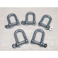 x5 22MM Galvanised Commercial Dee Shackles - Chain Connector Caravan Tether