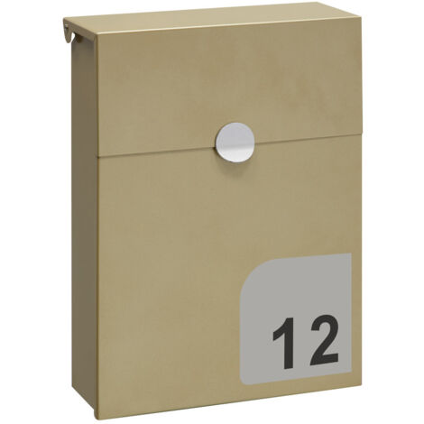 ARREGUI Tondo E6735-SIL Buzon Individual de Acero con Numero de Vivienda Personalizable, tamaño M (DIN A4), color iridium y plata