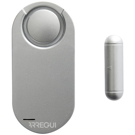 ARREGUI AL012 Alarma para casa, hogar, tienda, Sensor de alarma para puerta y ventana con 2 controles remotos, Alarma sonor inalambrica con bateria, Sistema de seguridad, Color plata