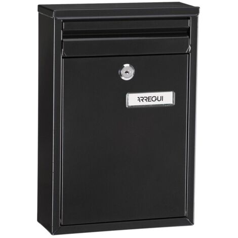 Buzon Exterior 320X220X80Mm Vertical Arregui Acero Negro Zaguan E5754
